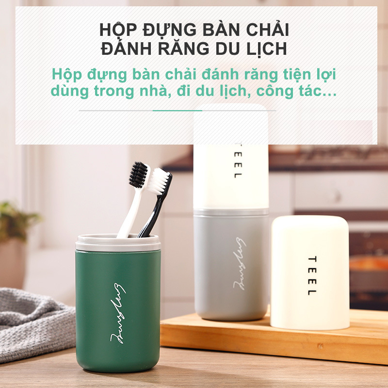Hộp đựng bàn chải cầm tay có thể chứa bàn chải và kem đánh răng khi đi du lịch hoặc dùng ở văn phòng làm việc
