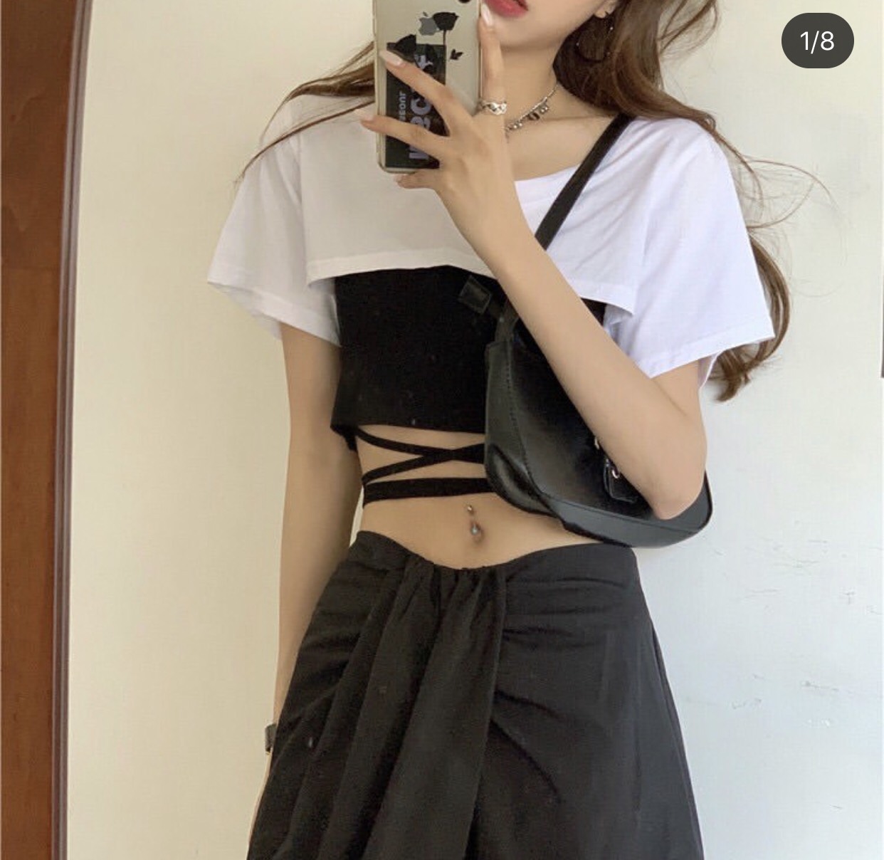 SET 2 ÁO CROPTOP KÈM ÁO ĐAN DÂY XINH NGẤT NGÂY SANG CHẢNH  NĂNG ĐỘNG -NAUY