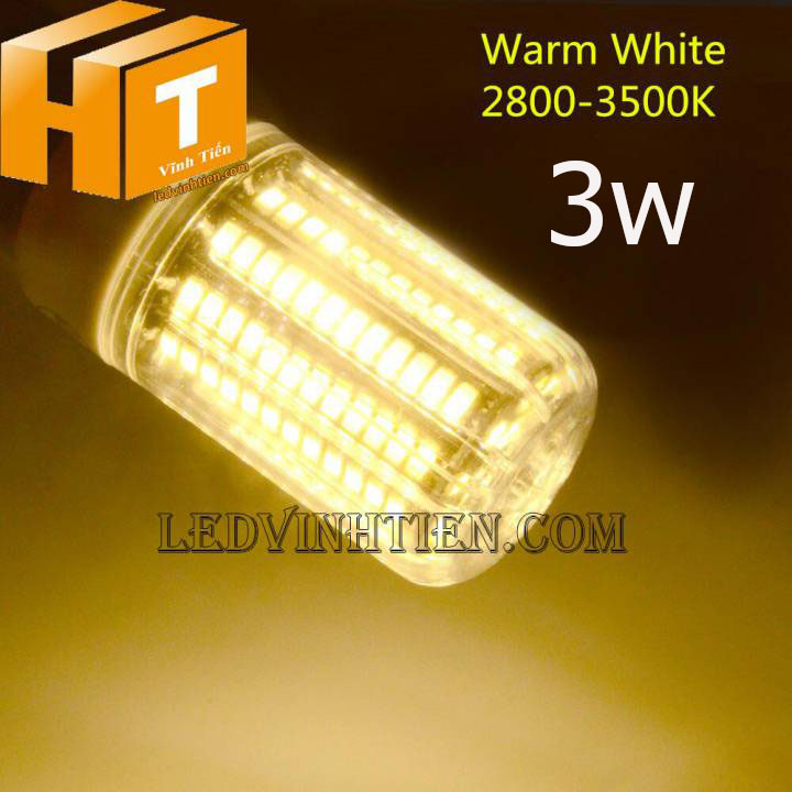 Đèn led trái bắp ánh sáng vàng 3w, 5w, 10w, 12w đổi màu