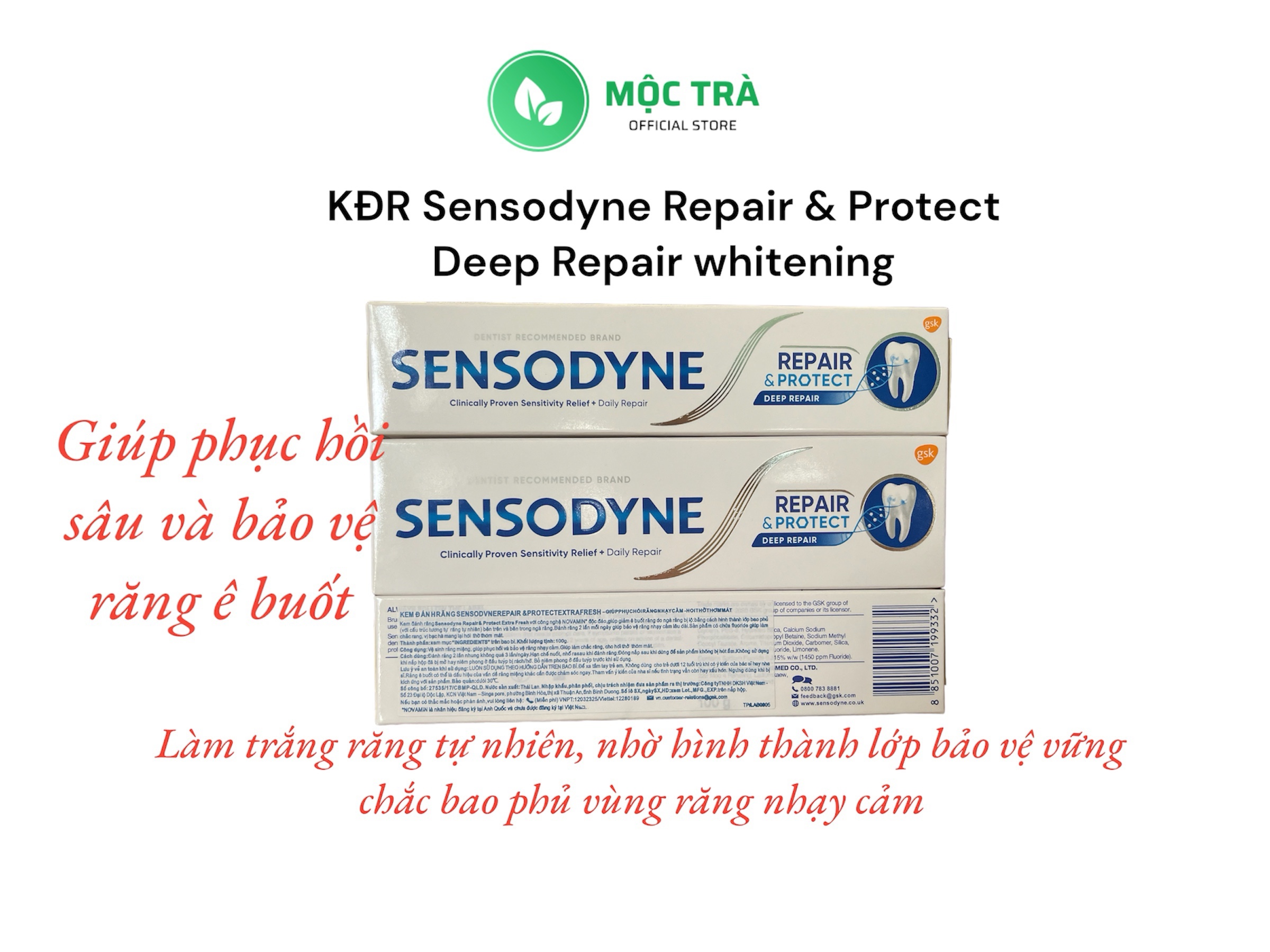 Chính hãng - Tem Phụ đầy đủ - Kem đánh răng Sensodyne Thái Lan 100gr - Giảm ê buốt 24/07 - Đủ 3 màu - NPP Mộc Trà