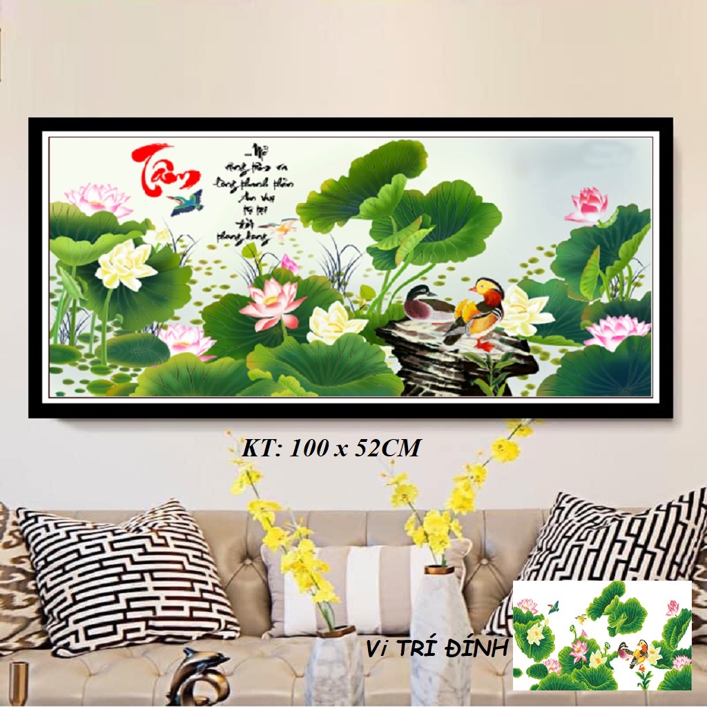 Tranh Đính Đá Chữ Tâm VS457 (ĐÁ ABC CAO CẤP)