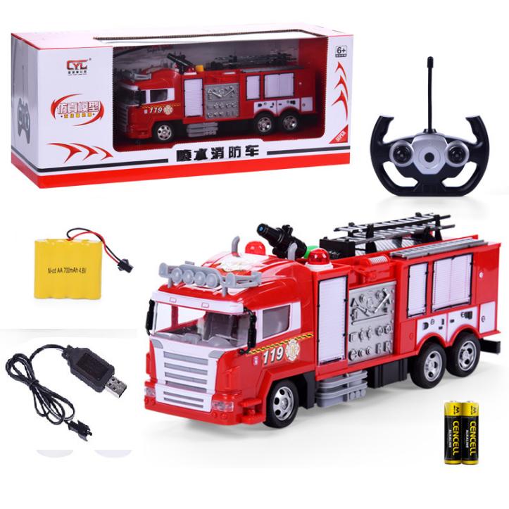 Ô tô cứu hỏa điều khiển từ xa đồ chơi trẻ em sử dụng pin sạc (tặng kèm pin và cáp sạc)