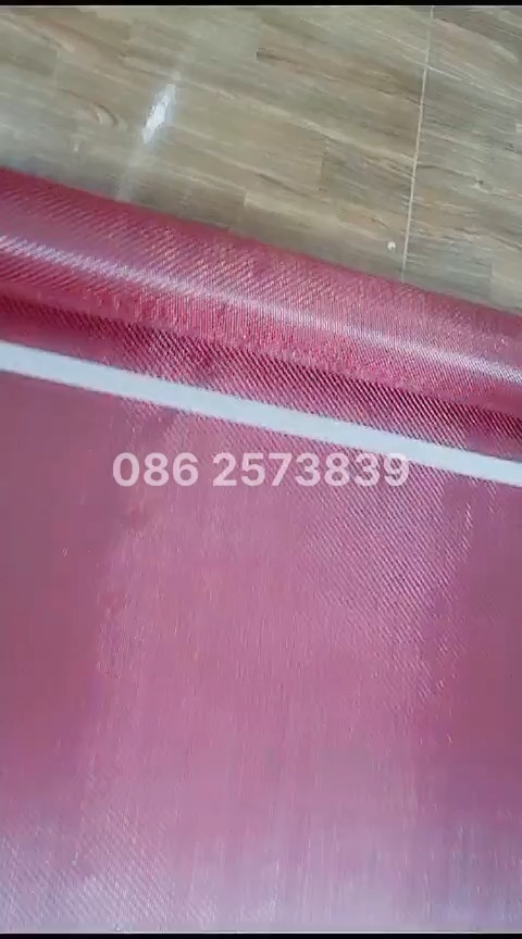 Vải sợi Carbon - Aramid màu đỏ, dệt chéo 240gsm, rộng 1 mét