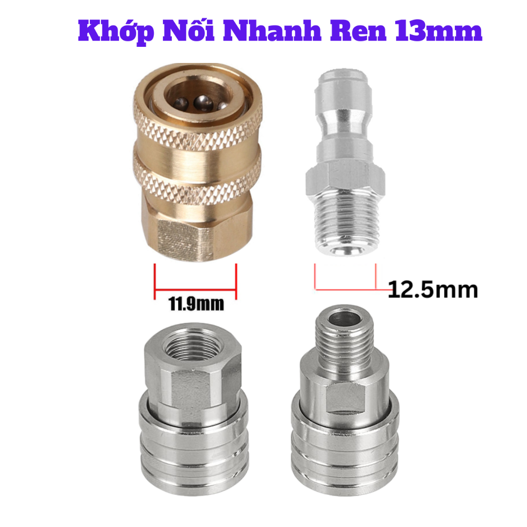 Bộ Khớp Nối Nhanh Ren Trong 13mm Cho Máy Rửa Xe