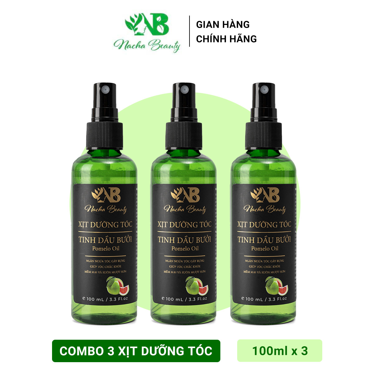 Tinh dầu bưởi dưỡng tóc dạng xịt Pomelo Nacha Beauty 100ml