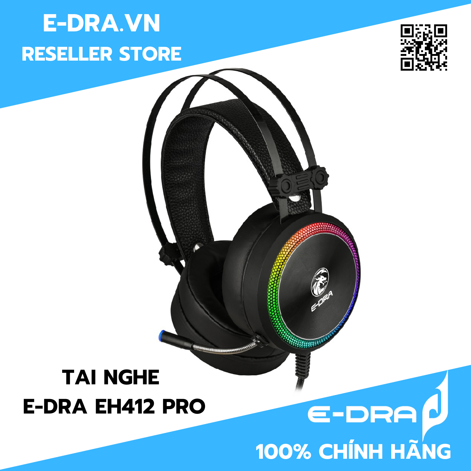 Tai nghe gaming e-dra eh412 pro giả lập 7.1 kết nối cổng usb - hàng chính hãng