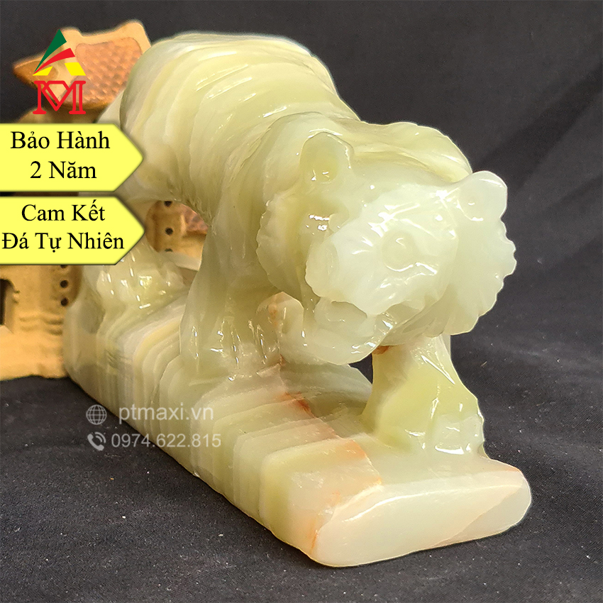 Tượng phong thuỷ tuổi dần, hổ. 12 con giáp đá ngọc onyx xanh