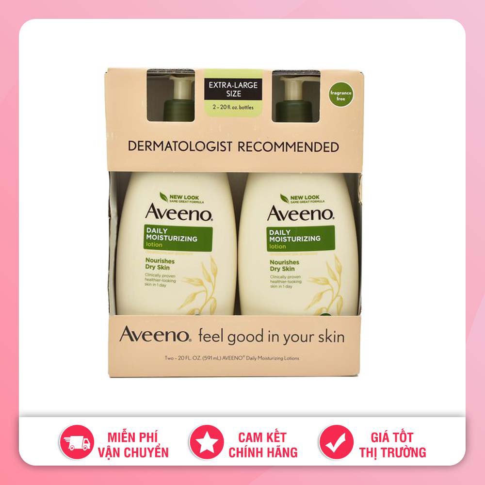 Set 2 chai sữa dưỡng thể aveeno daily moisturizing lotion mỹ 591ml
