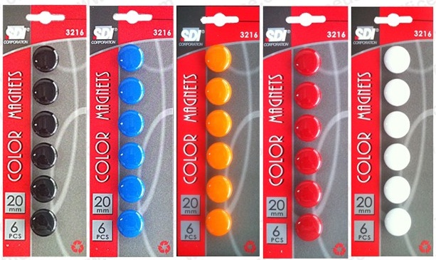 Vỉ 6 viên nam châm 20mm SDI Magnetic Button 3216