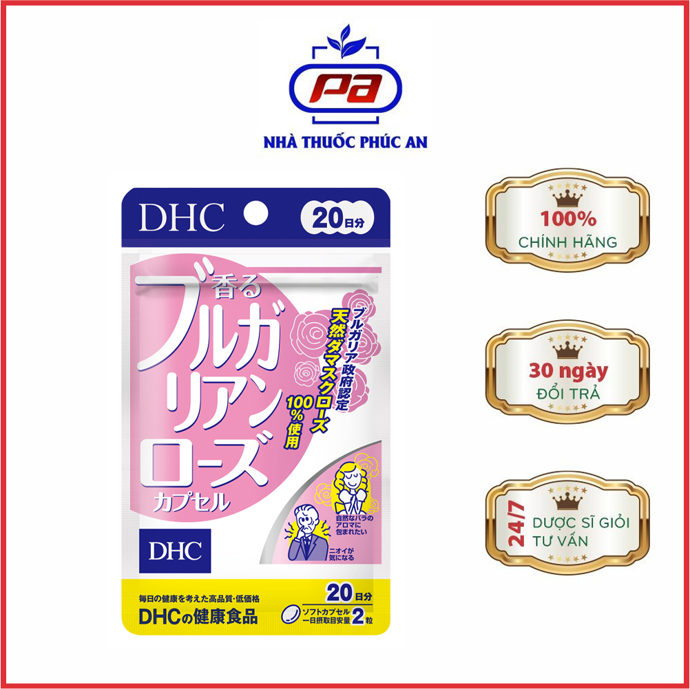 Viên uống hương hoa hồng thơm cơ thể dhc bulgarian rose capsule 20 ngày