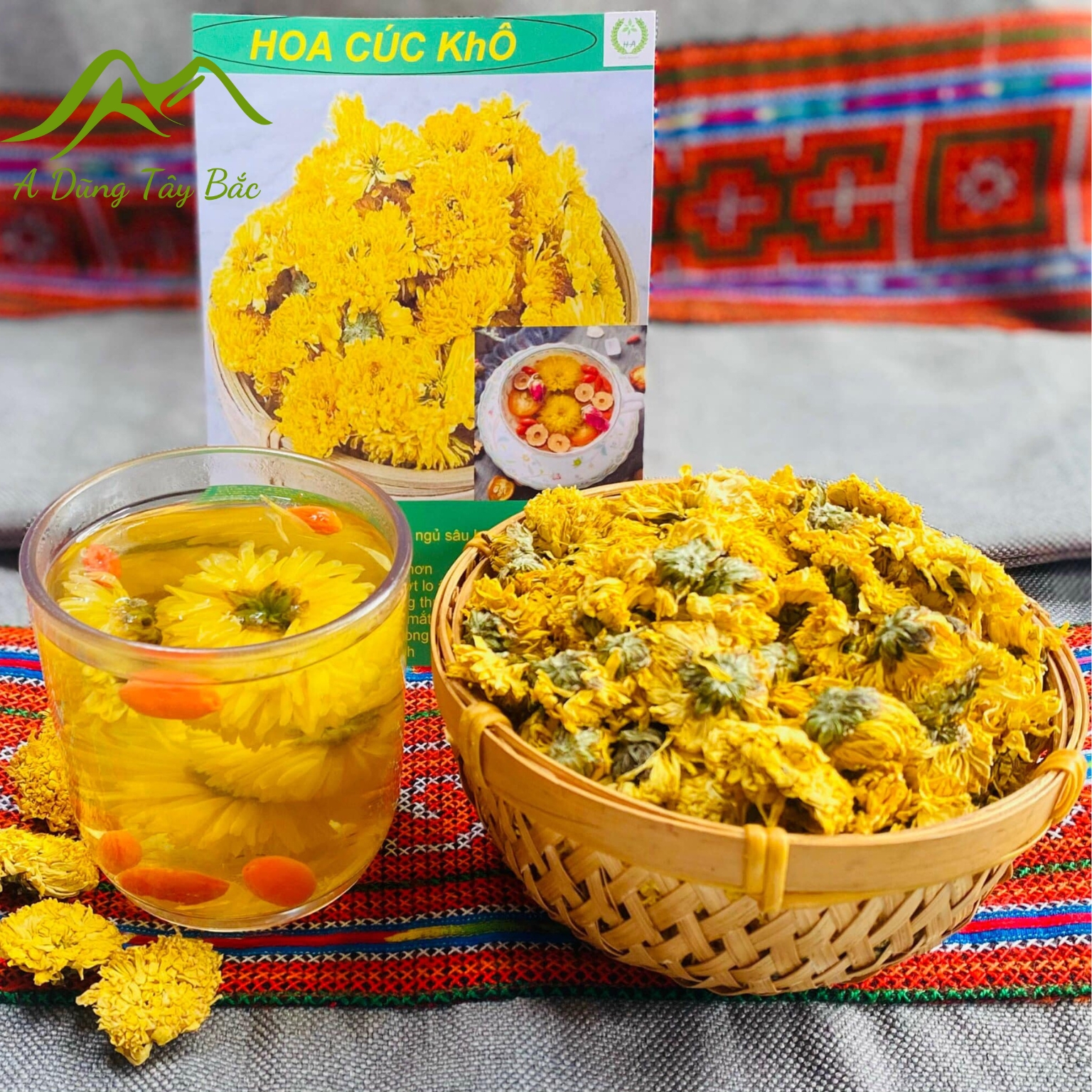Trà Hoa cúc vàng sấy khô loại 1, Hoa cúc sấy lạnh nguyên bông giúp dễ ngủ, lợi sữa, nấu nước sâm, pha trà hoa cúc mật ong táo đỏ kỷ tử