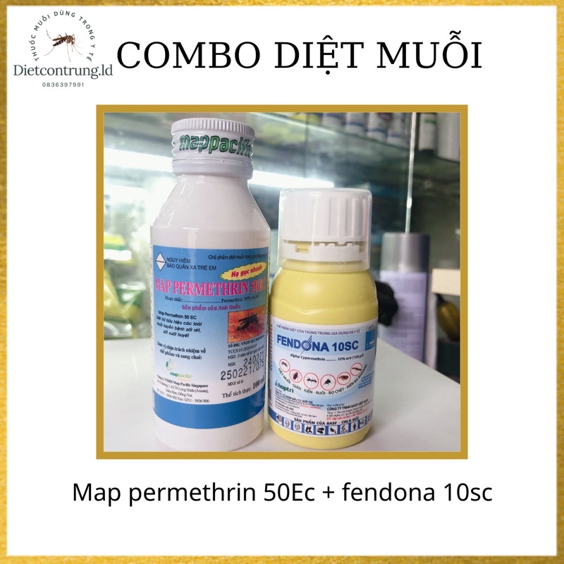 Bộ đôi sản phẩm diệt muỗi, côn trùng - map permethrin 50ec + fendona 10sc