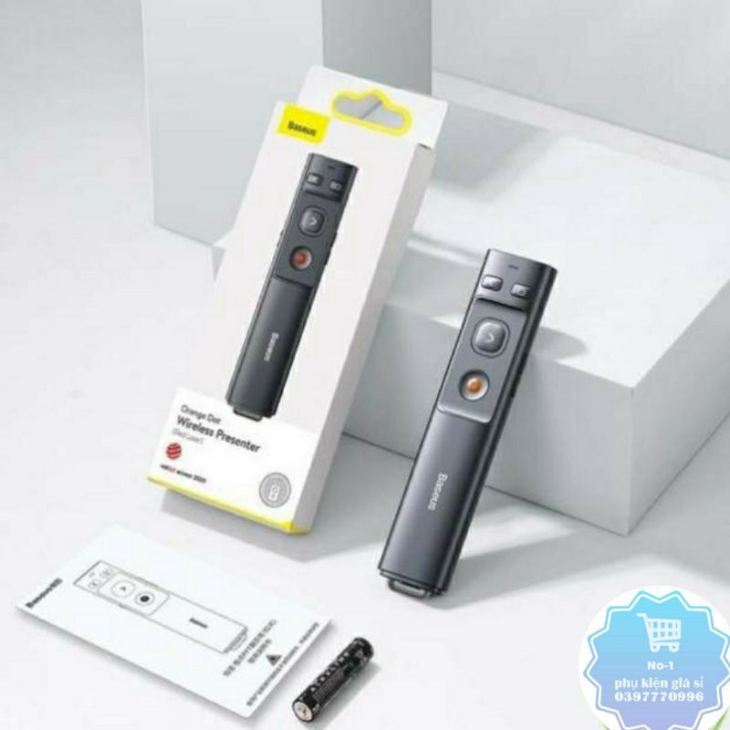 Bút Laser trình chiếu Baseus Orange Dot Wireless Presenter cho Laptop/ Macbook