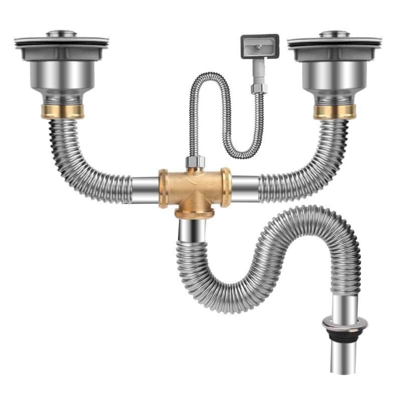 Bộ xã bồn rửa chén đôi inox 304