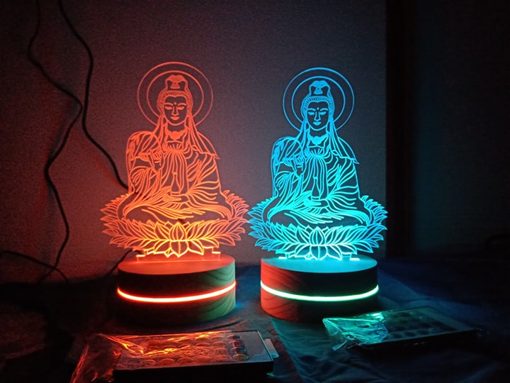 Đèn led3d hình bồ tát