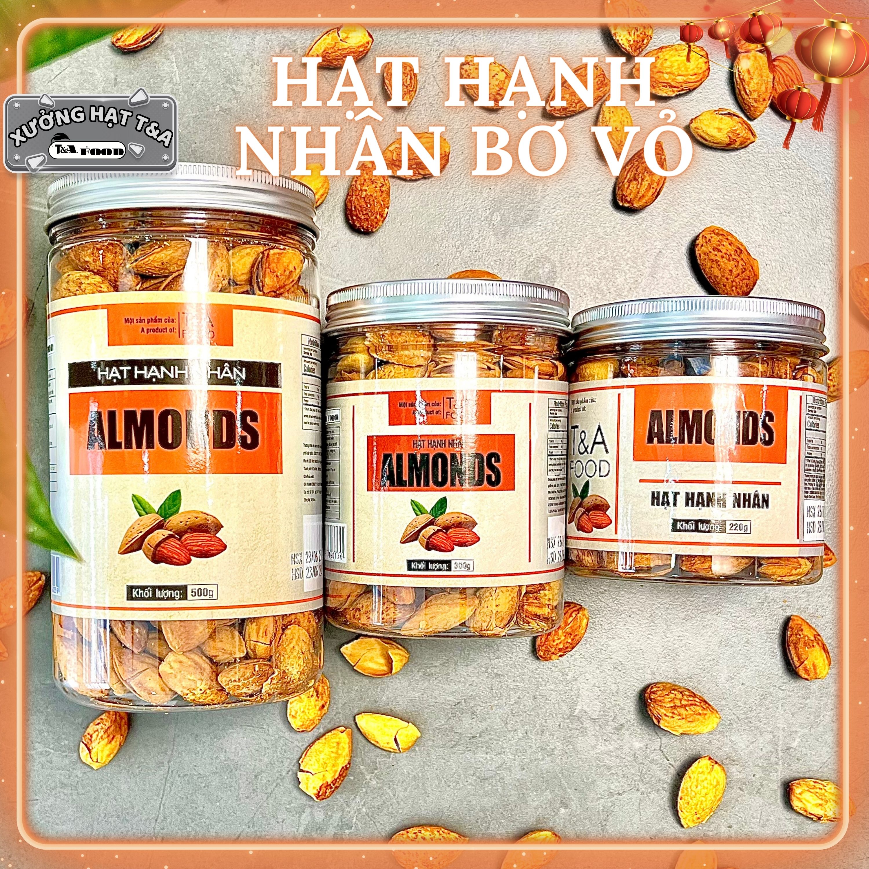 Hạnh nhân bơ mỹ 500gr cao cấp loại 1 hạt hạnh nhân còn vỏ vị bơ ngọt nhẹ hạt giòn - chợ hạt t&a