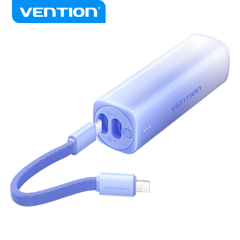 Vention Pin Sạc Dự Phòng 5000mAh 20W PD - Thiết Kế Mini Cầm Tay, Dây Đeo Tiện Lợi - Sạc Nhanh Type-C/Lightning - Màu Gradient Thời Trang - Hàng Chính Hãng