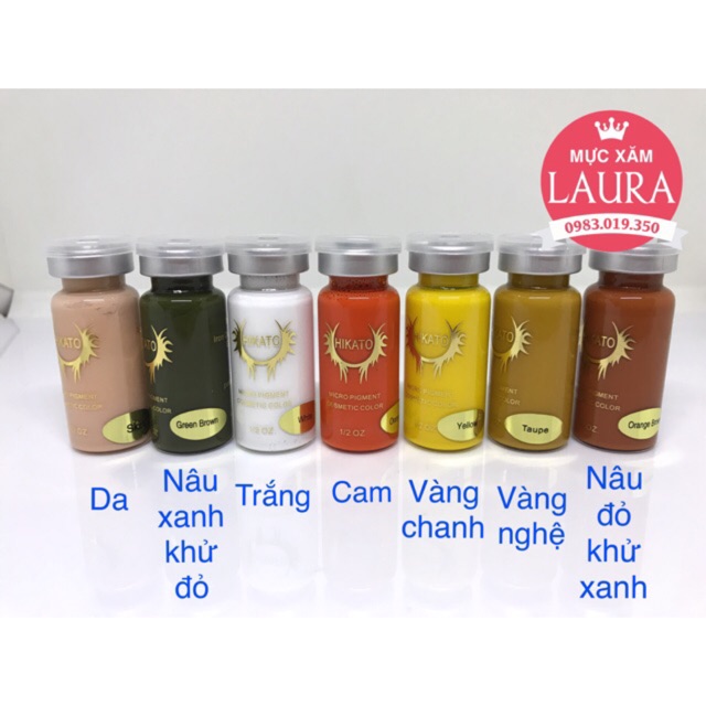 Mực Hikato màu xử lý trong phun xăm