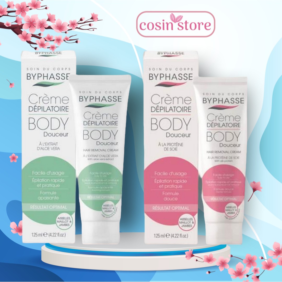 Kem Tẩy Lông Byphasse Chiết Xuất Tơ Tằm 125ml Hair Removal Cream Silk Extract shop Cosin Store Tây Ban Nha By phasse