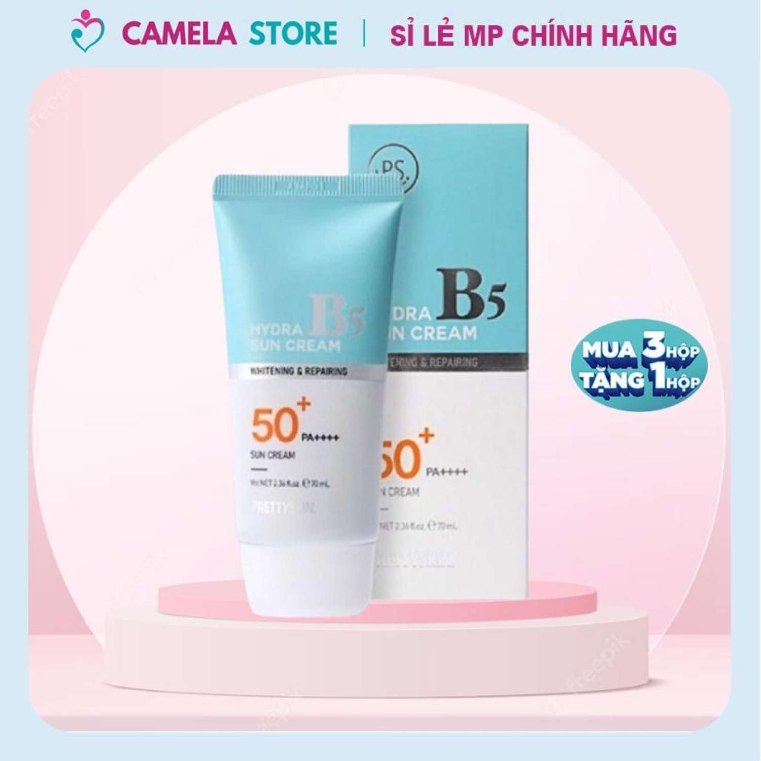 Kem chống nắng phổ rộng Hydra B5 Prettyskin SPF50+ bảo vệ da, phục hồi, dưỡng trắng, cấp ẩm