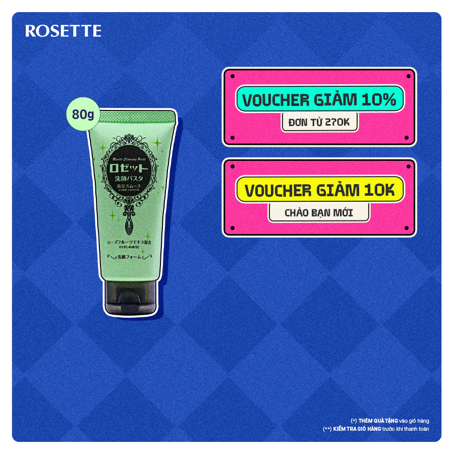 Sữa Rửa Mặt Rosette Thu Nhỏ Lỗ Chân Lông Face Wash Pasta Sea Clay Smooth 80G