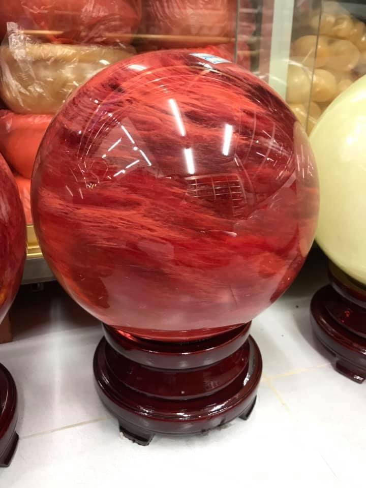 [HCM][Trả góp 0%] quả cầu đá núi lửa đỏ trọng lượng 13-14kg - đường kính tầm 25cm