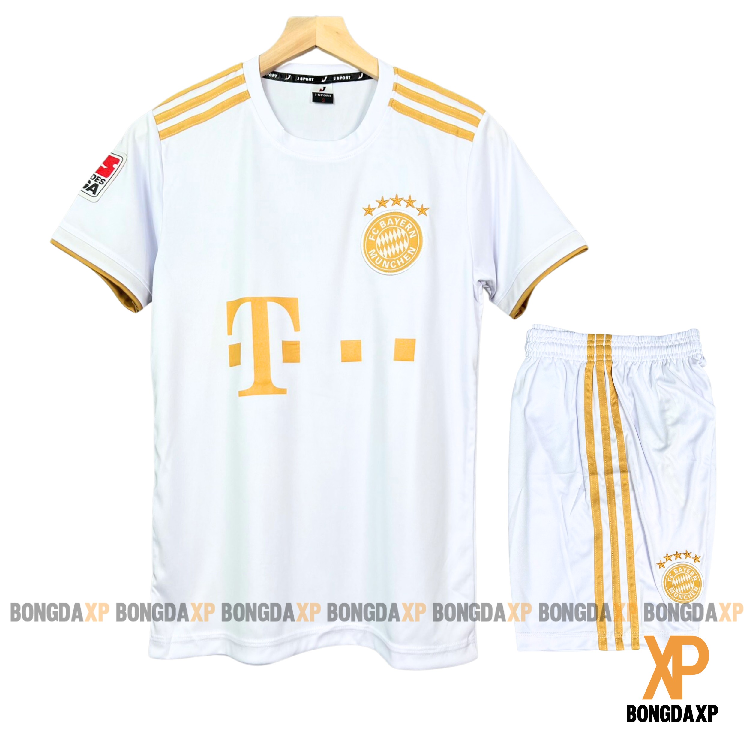 Quần áo bóng đá, đồ đá banh CLB Bayern Munich Trắng Mới Vải thun lạnh cao cấp