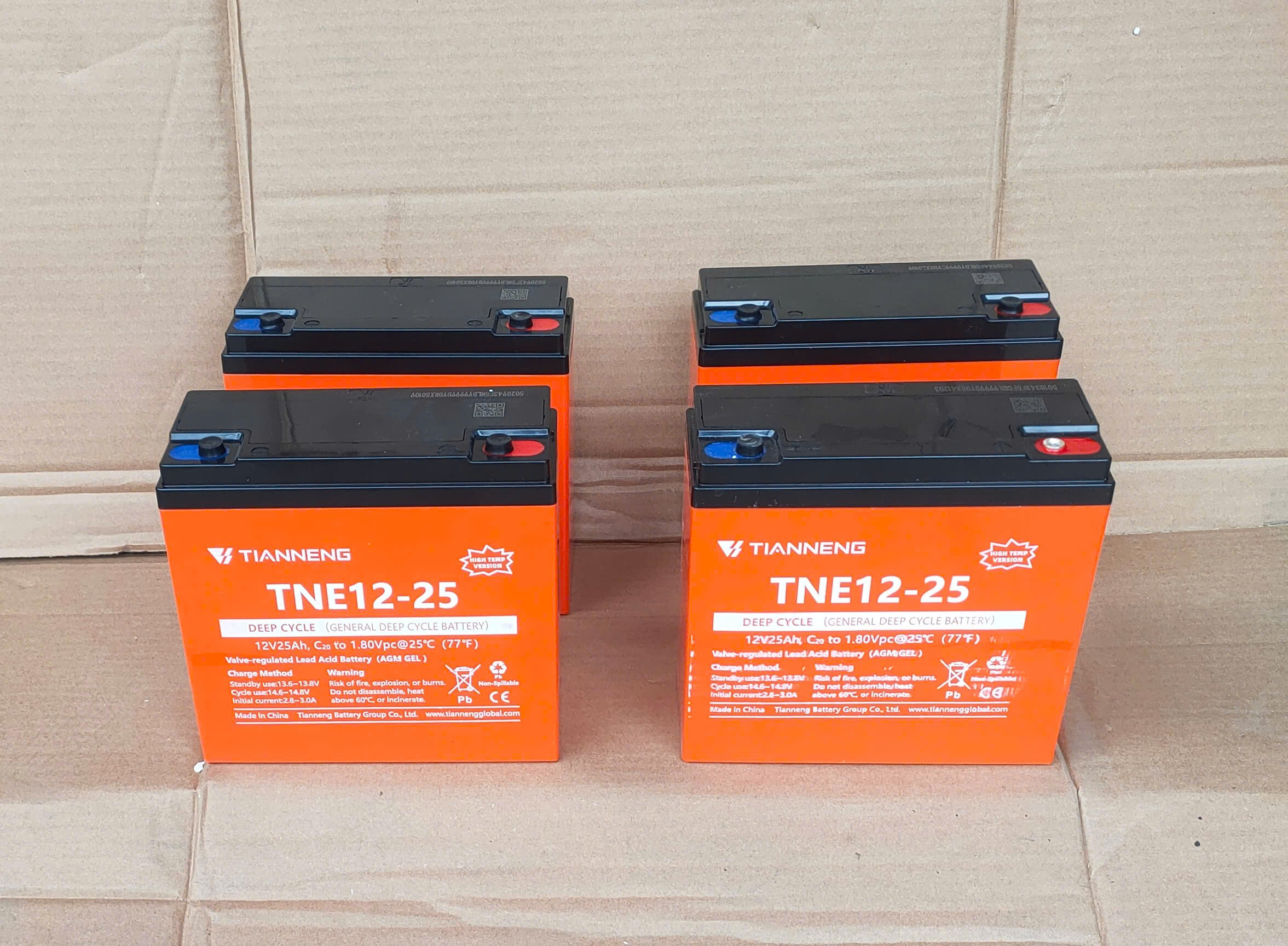 Bộ 4 ắc quy xe máy điện Tianneng 48V 25Ah / Ắc quy Thiên Năng 25A số 1 Trung Quốc