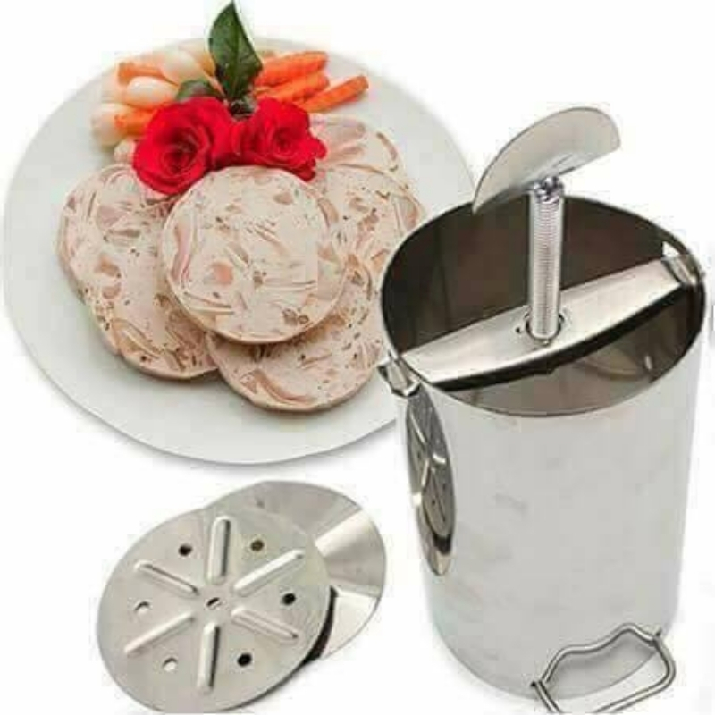 Khuôn làm giò xào inox 1-2 kg, khuôn làm giò chả, khuôn ép giò thủ - dụng cụ làm giò