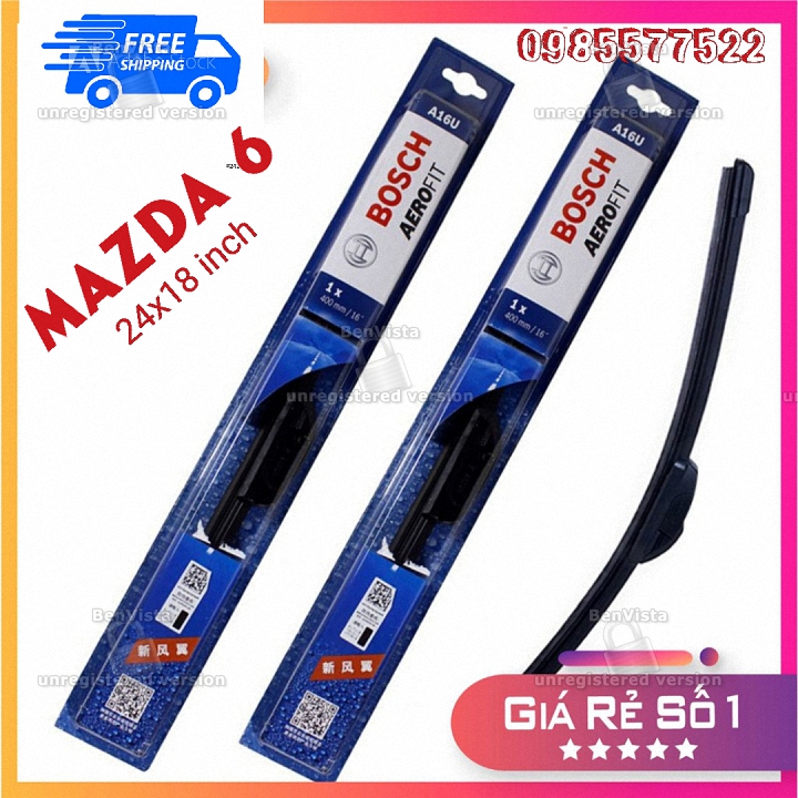 Gạt mưa ô tô Silicon Mazda 6 nsx2014-2018 (24x18 inch). Bộ 2 cái