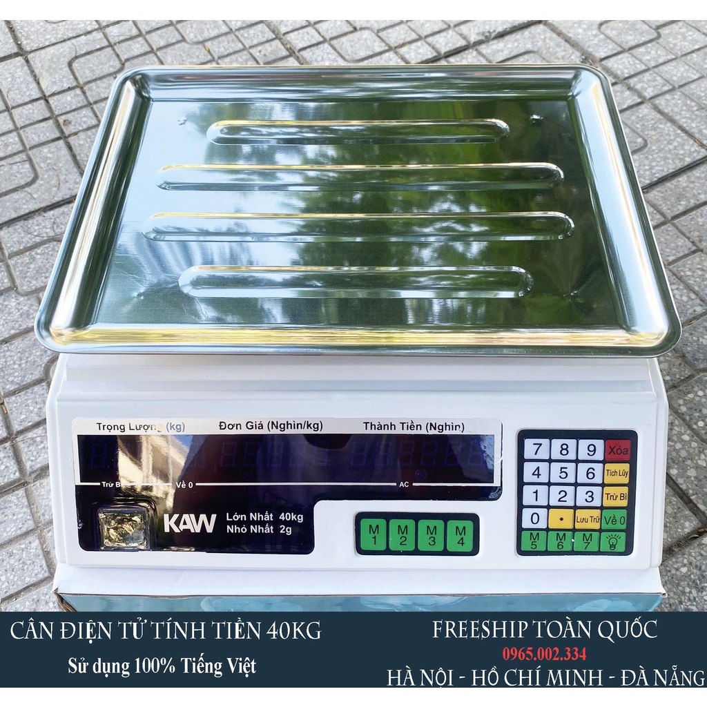 Cân điện tử tính tiền KAW 2 mặt hiển thị - Loại 40kg chất lượng tốt, siêu chuẩn xác, chống nước, bền - Bảo hành 1 đổi 1