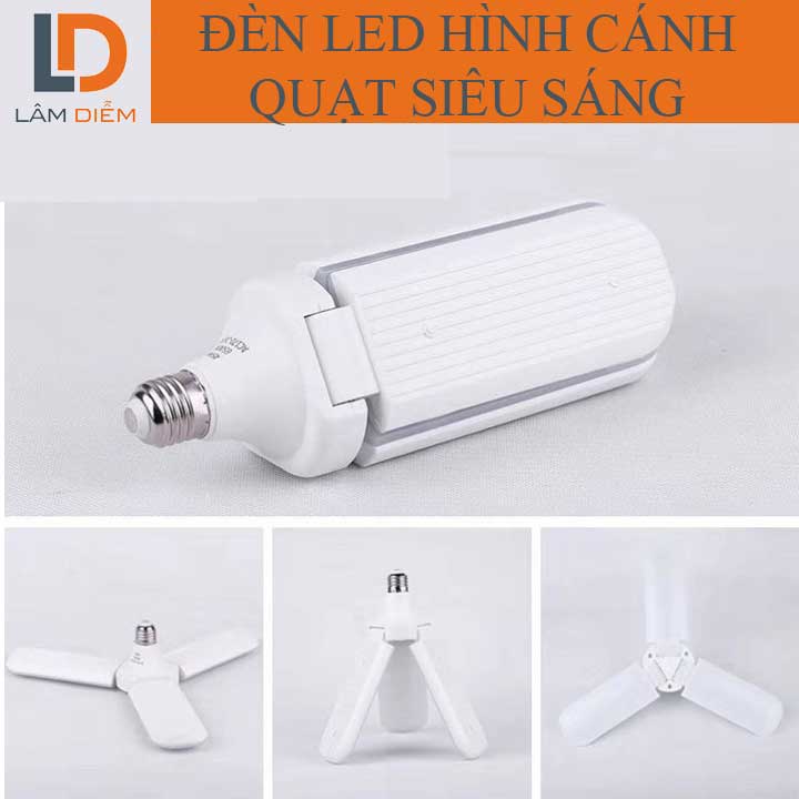 Bóng đèn led tiết kiệm điện hình cánh quạt 3 cánh siêu sáng