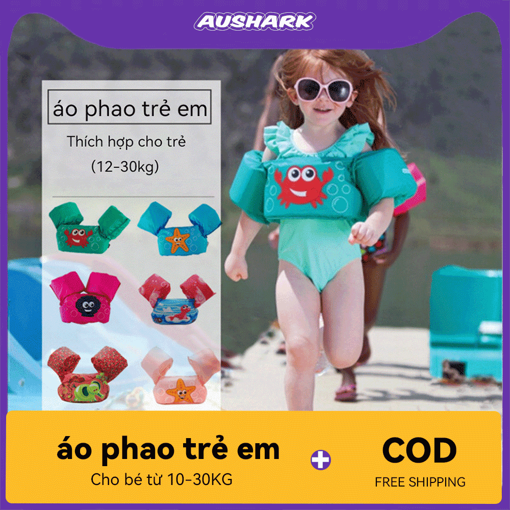 Ausáo phao tập bơi trẻ em，áo phao bơi trẻ em，áo phao tập bơi cho bé 2-8 tuổi