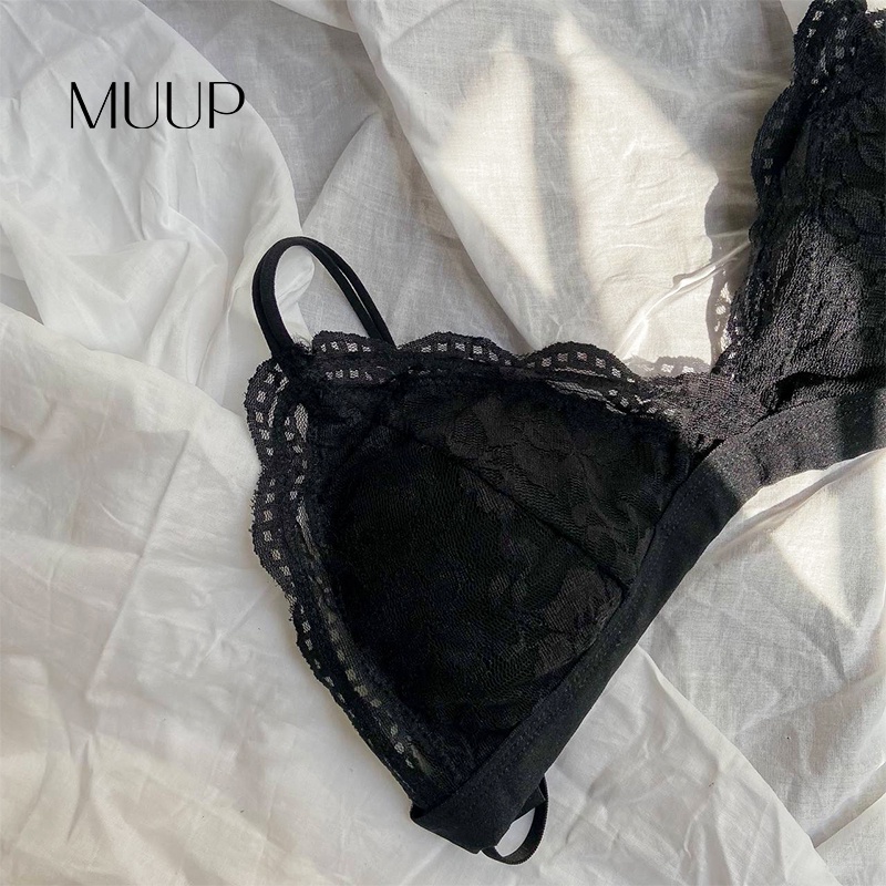 Áo lót ren nữ - áo bralette muup ren cup tam giác đệm mỏng mềm mại - mb005