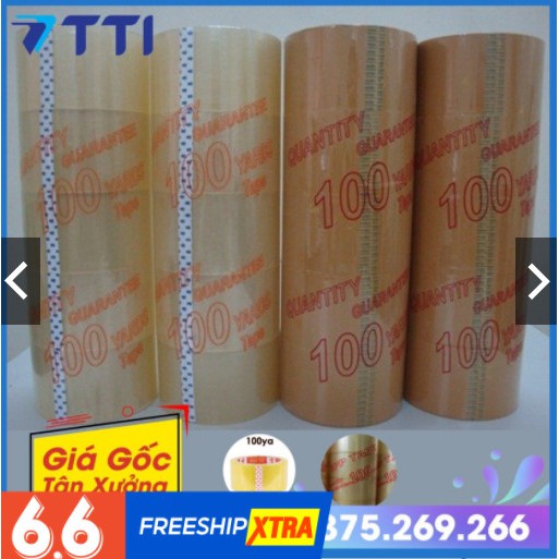 Băng keo 100y cây 6 cuộn=1,2kg