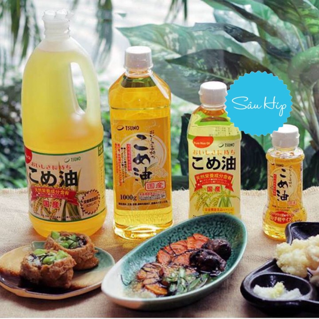 Dầu gạo Nhật Bản Tsuno Nguyên Chất- 180g 500g 1000g 1500g - số 1 Nhật Bản HOT SALE