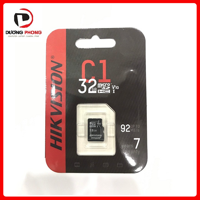 Thẻ nhớ hikvision 32gb c1 upto 92mb/s - bh60 tháng