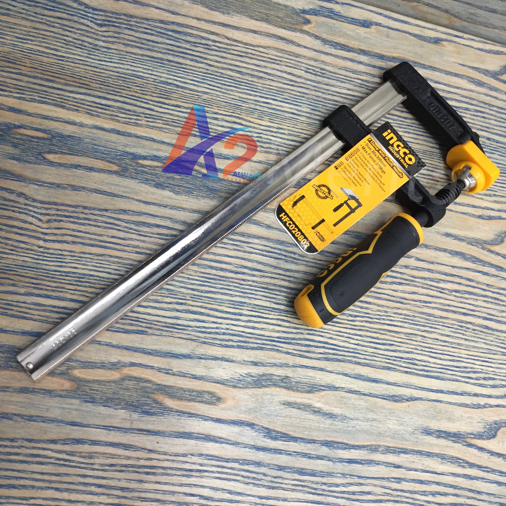 Kẹp gỗ chữ f 80x300mm ingco hfc020802