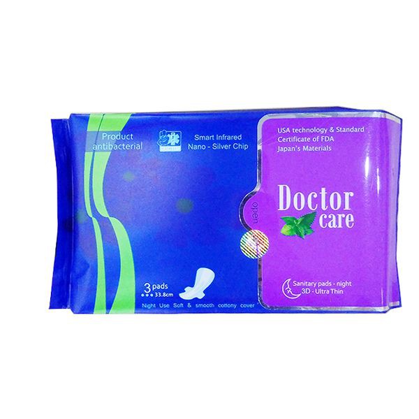 Băng vệ sinh docter care ban đêm siêu mỏng 6 cánh gói 3 miếng