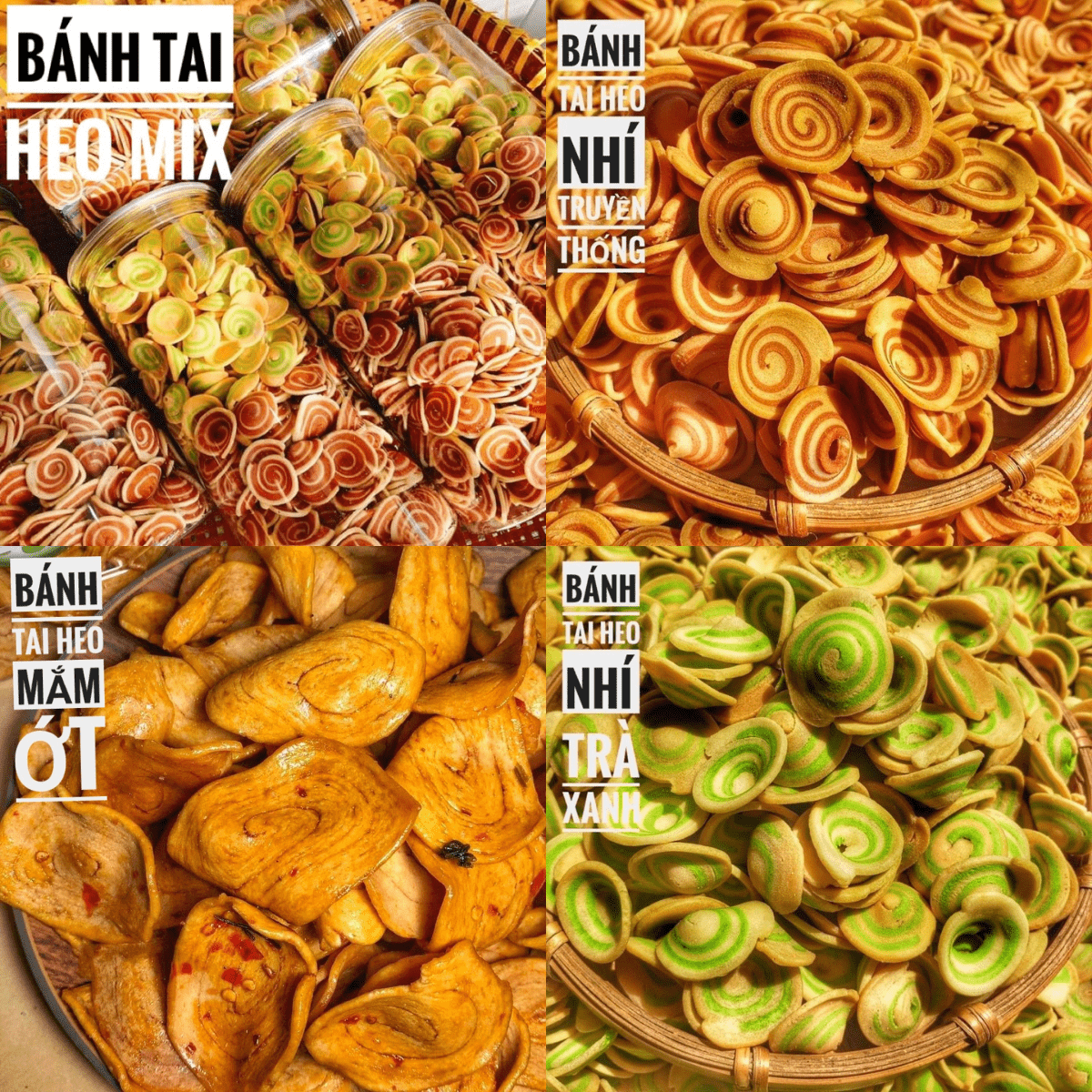1 kg- bánh tai heo mix 3 vị