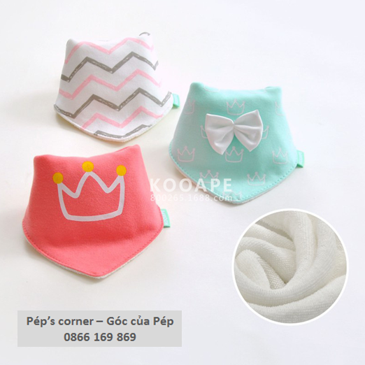 Set 3 khăn yếm tam giác kooape giữ ấm cổ cao cấp