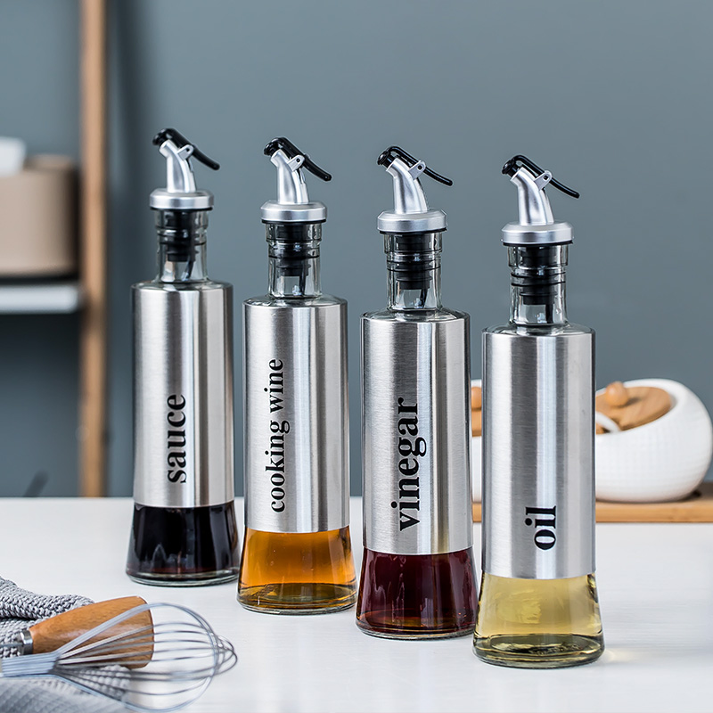 Chai chiết dầu ăn bọc inox cao cấp