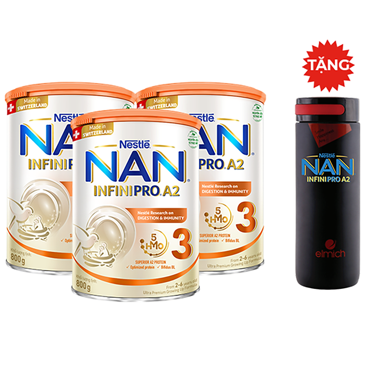 Sản phẩm dinh dưỡng công thức Nestlé NAN INFINIPRO A2 3 lon 800g