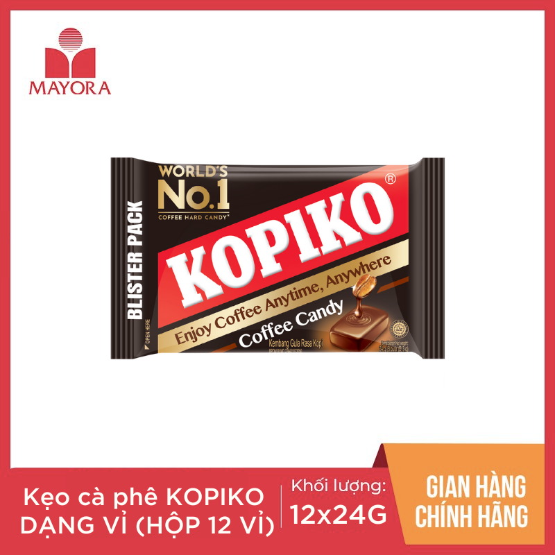 KẸO CÀ PHÊ KOPIKO DẠNG VỈ (HỘP 12 VỈ)