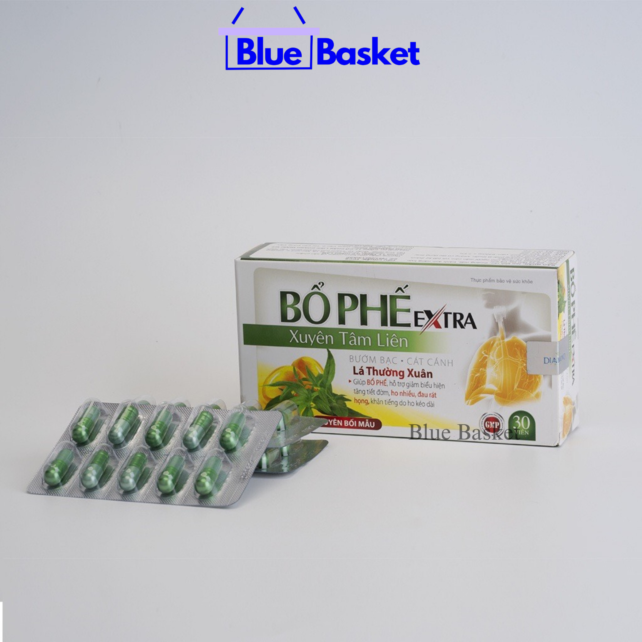 Viên uống bổ phế extra xuyên tâm liên giảm ho, long đờm - hộp 30 viên - hàng chính hãng từ công ty dược phẩm
