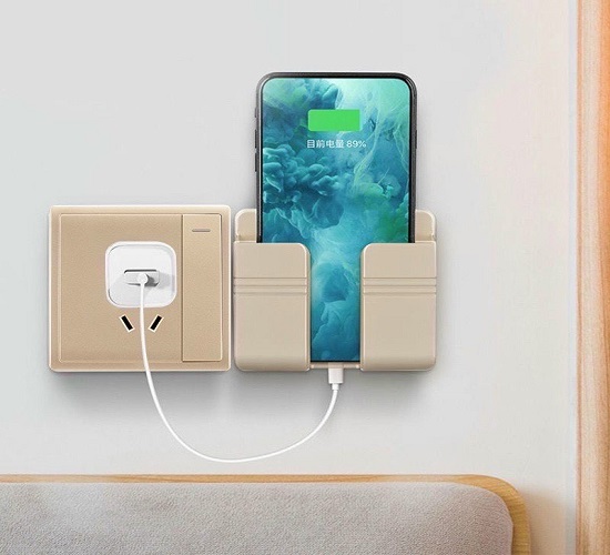 (SIÊU RẺ) KỆ SẠC ĐIỆN THOẠI - GIÁ ĐỠ ĐIỆN THOẠI - KỆ TREO REMOTE TIỆN DỤNG - GIÁ ĐỠ CẮM SẠC ĐIỆN THOẠI GẮN TƯỜNG TIỆN DỤNG(NHỰA ABS KÍCH CỠ 6.6 X 6.1CM)