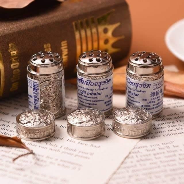 Ống hít xoang màu bạc thông mũi hỗ trợ giảmxoang nhẹ Jarungjit Inhalor 2g Thái Lan - Hít mũi thông mũi hỗ trợ giảm xoang, nghẹt mũi