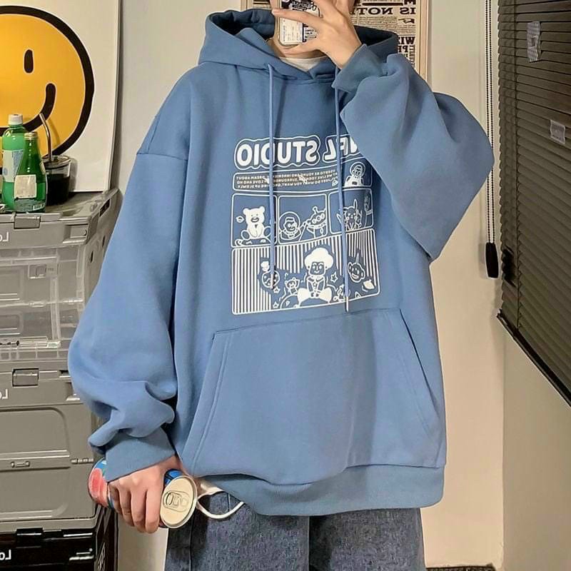 Áo Hoodie Nam Nữ Form Rộng Chất Nỉ Dầy Mịn in Nhiều Hoạt Hình Gấu Phi Hành Gia Đáng Yêu TP2930