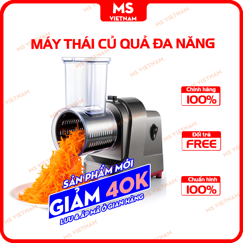 Máy thái củ quả đa năng - thái lát, lát lượn sóng, bào sợi, bào phô mai - bh 12 tháng - ms vietnam