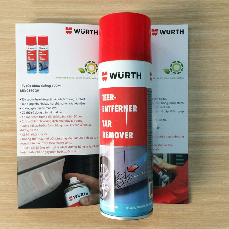 chất tẩy rửa nhựa đường wurth tar remover 089026 300ml 3